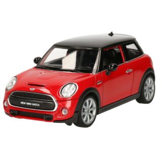 Modelauto/speelgoedauto Mini Cooper S - rood/zwart - 15 cm - schaal 1:24