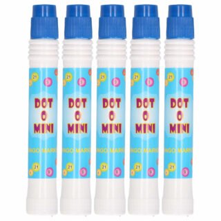 Bingostift met dikke punt - 5x - kleur blauw - Marker om nummers aan te stippen - Spel