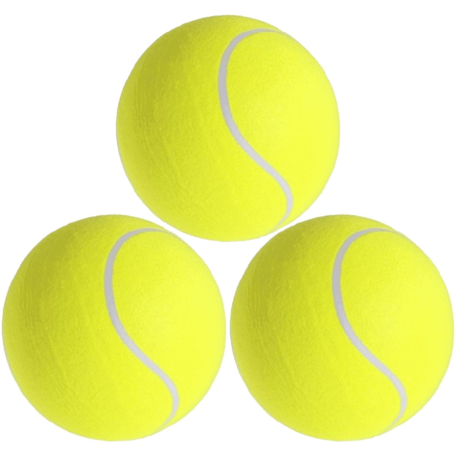 Mega tennisbal XXL - 3x - geel - 22 cm - grote tennisballen - speelgoed/sportartikelen