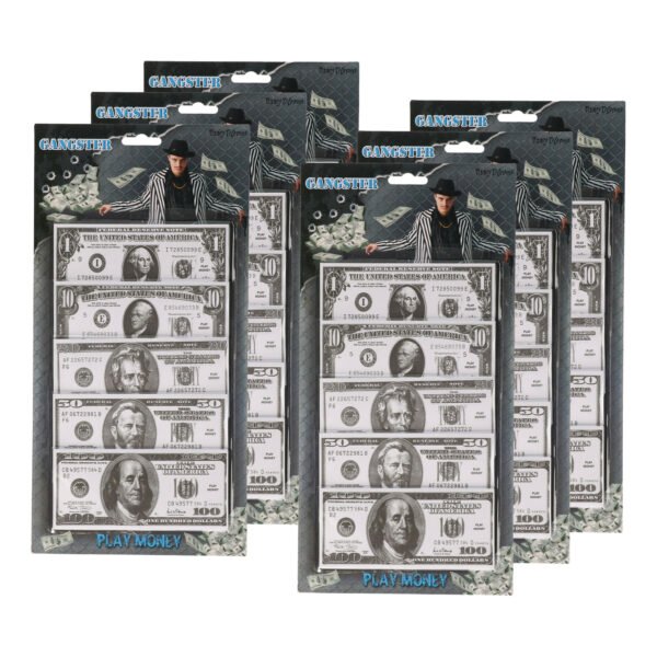 Speelgoed geld - 600x stuks - 1-10-20-50-100 dollar - 6,5 x 14 cm