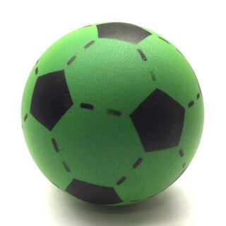T&F Creations Softbal foam - 4x - voetbal print - groen - zacht - 20 cm - speelgoed ballen