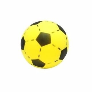 T&F Creations Softbal foam - 3x - voetbal print - geel - zacht - 20 cm - speelgoed ballen