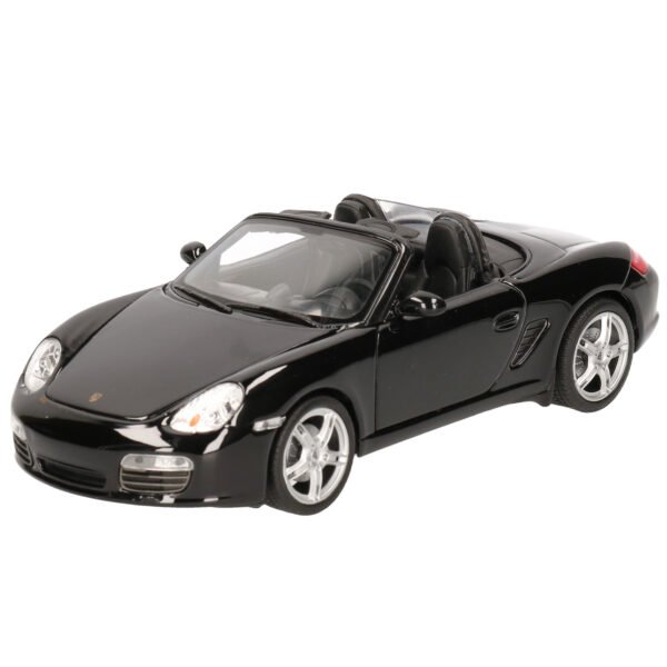 Modelauto - Porsche Boxster S Cabriolet 2012 - zwart - 18 cm -schaal 1:24 - speelgoedauto