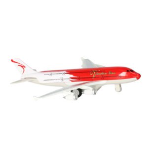 Goki Speelgoed Vliegtuig - 19 cm - rood/wit - pull back motor - kinderen