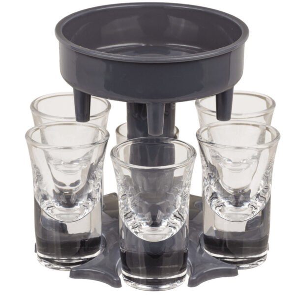 Shotglazen - 6x stuks - glas/kunststof - drank dispenser - shotjes - shotglaasjes