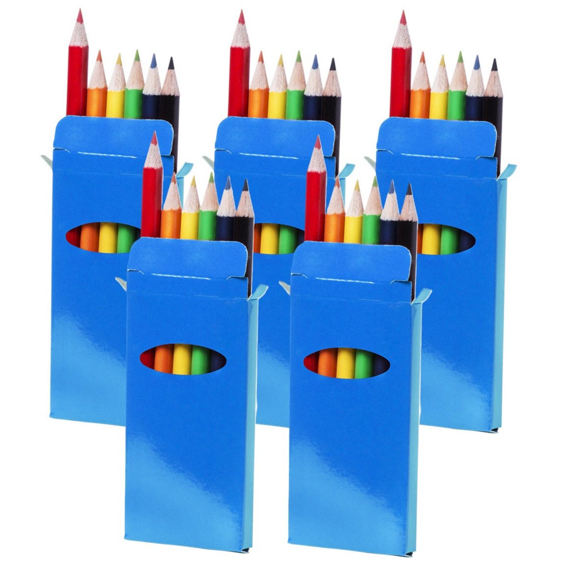 Potloden setje van 6 stuks - 15x - gekleurd mix - tekenen - weggeef artikel voor kleurplaten