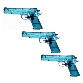 3x Blauw speelgoed waterpistolen 20 cm