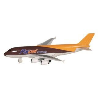 Goki Speelgoed Vliegtuig - 1x - 19 cm - bruin/geel - pull back motor - kinderen