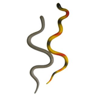 Plastic slangen - 2x - 15 cm - reptielen - speelgoed - decoratie - dieren