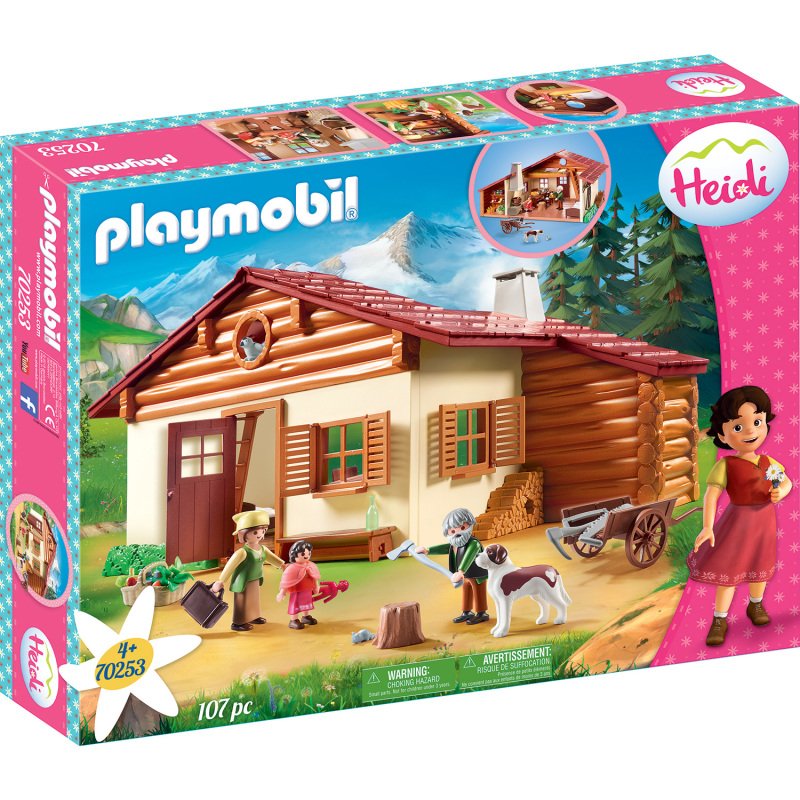 Heidi - Heidi met grootvader bij de alpenhut Constructiespeelgoed