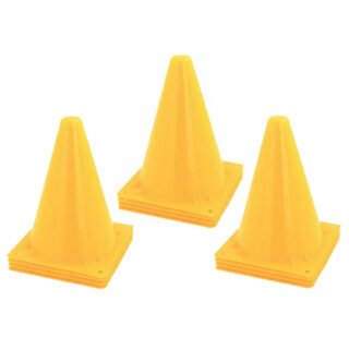 Sport/voetbal training pionnen - Set van 12x st - geel - 20 cm - Sport - Veldsporten