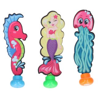 Duikspeelgoed zwembad - set van 3x - zee figuren - zeepaardje/zeemeermin/kwal - kunststof - vakantie