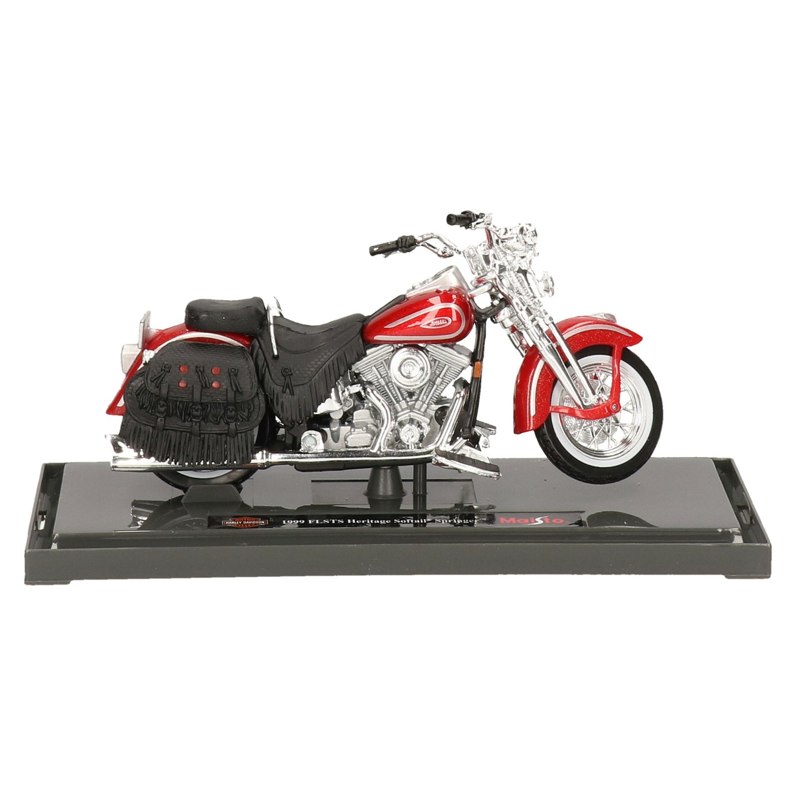 Modelmotor/speelgoedmotor Harley-Davidson Heritage - rood - 12 cm - schaal 1:18