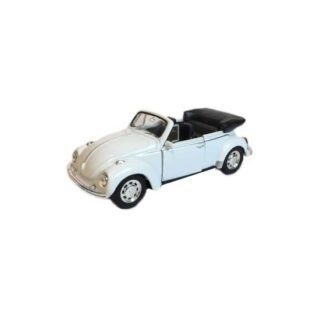 Metalen witte Volkswagen Beetle convertible auto schaal 1:39