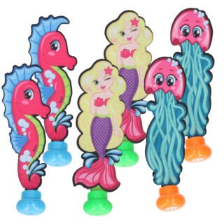 Duikspeelgoed zwembad - set van 6x - zee figuren - zeepaardje/zeemeermin/kwal - kunststof - vakantie
