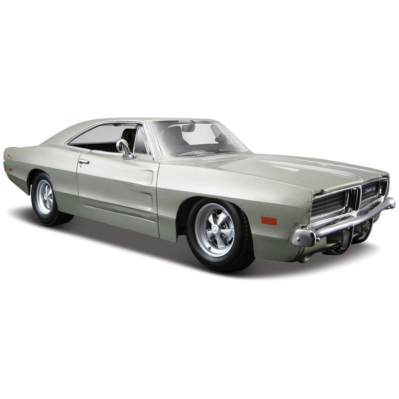 Modelauto/speelgoedauto Dodge Charger R/T 1969 - zilver - schaal 1:24