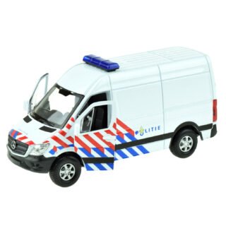 Speelgoed Mercedes Politie auto - wit - die cast metaal - 11 cm - Model Sprinter