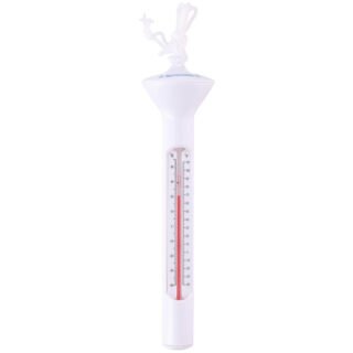 Zwembad thermometer - wit - drijvend - kunststof - 19 cm