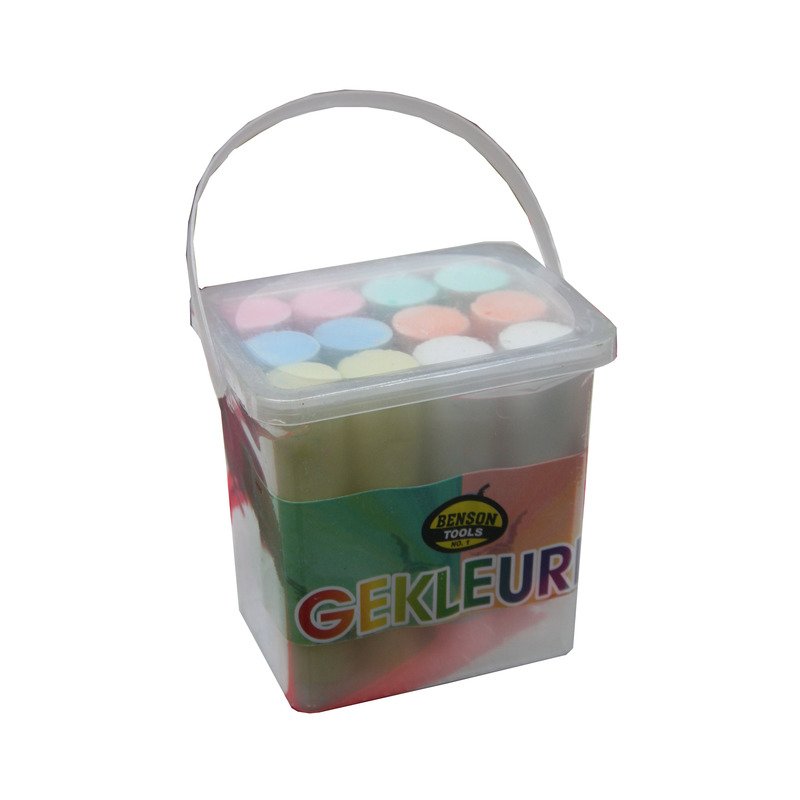 Stoepkrijt - 12-delig - 6 kleuren - gekleurd - buiten speelgoed