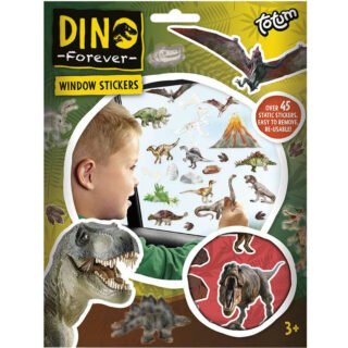 Totum Auto raamstickers - 45x stuks - dinosaurus thema - voor kinderen