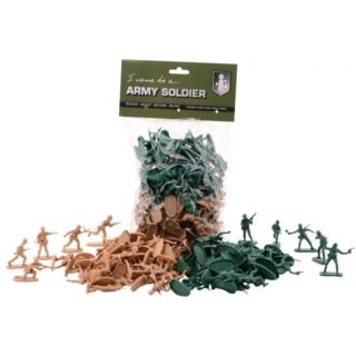 JohnToy Soldaatjes - plastic - 100x stuks - speelfiguren - army forces leger figuren