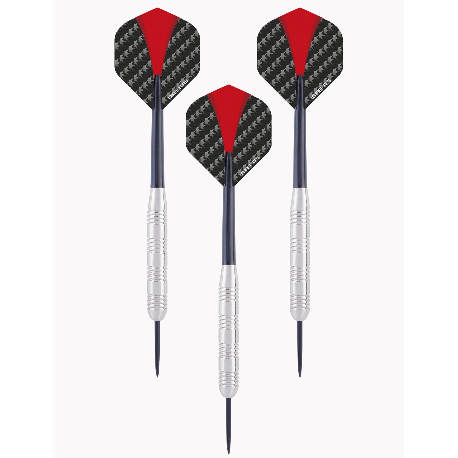 4x Set van 3 dartpijlen Longfield darts nickel silver 24 grams
