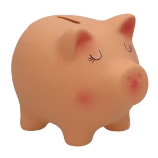 Spaarvarken - roze - keramiek - 15 x 11 x 12 cm - spaarpot varken - spaarpot