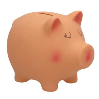 Spaarvarken - roze - keramiek - 17 x 13 x 14 cm - spaarpot varken - spaarpot