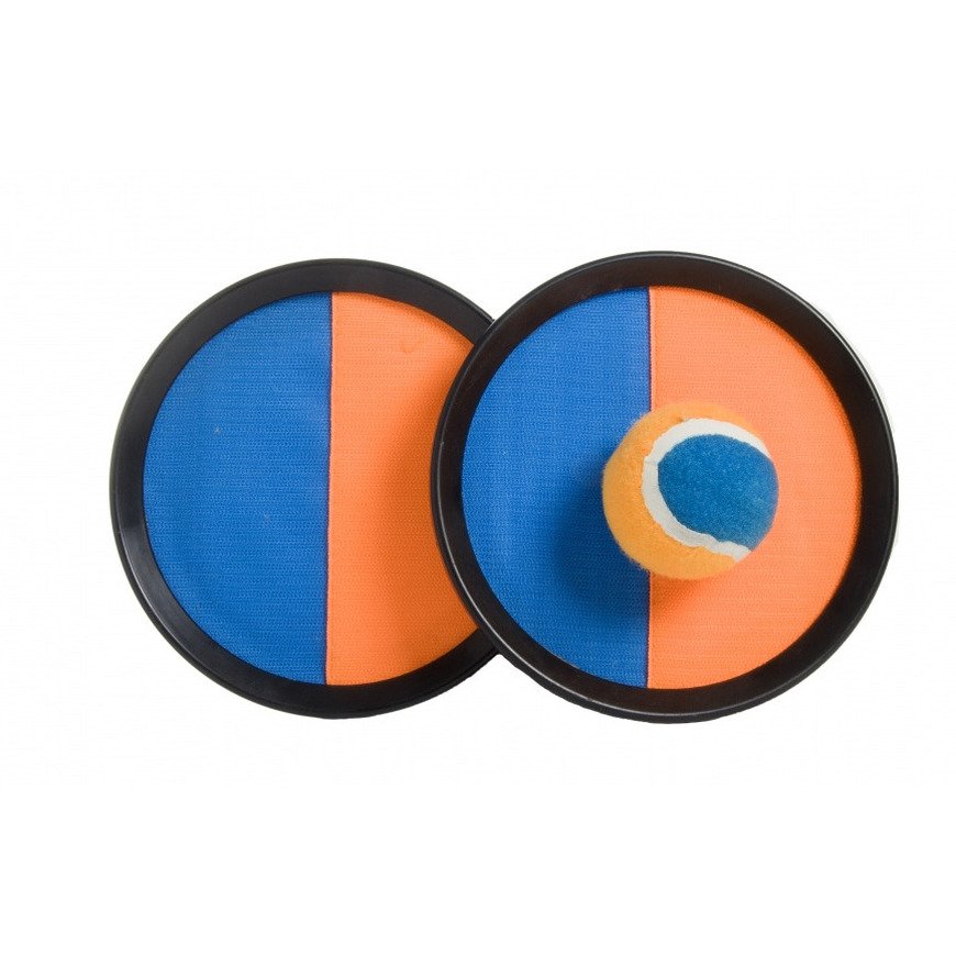 Engelhart Strand vangbal spel - met klittenband - blauw/oranje - Dia 18 cm
