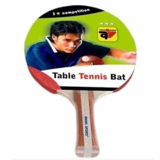 Angel Sports Tafeltennis batje - 4x - 3 sterren - hout/kunststof - bat voor tafeltennis