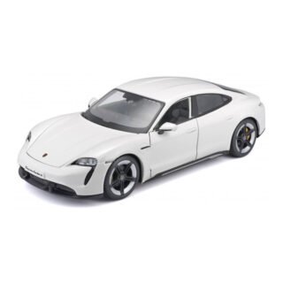 Modelauto Porsche Taycan - wit - 20 cm - schaal 1:24 - speelgoedauto