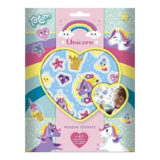 Totum unicorn raamstikkers - 120x stuks - eenhoorn/unicorn - autoraam - decoratie