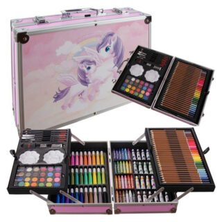 Maaleo Teken en verf set - in Eenhoorn koffer - 145-delig - hobbymateriaal - tekenkoffer