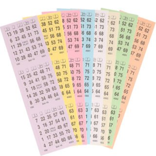 Bingokaarten - 10x - 100 velletjes - nummers 1-75