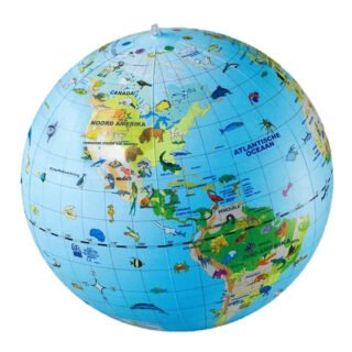 Opblaas wereldbol dieren 30 cm