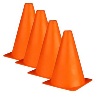 Pionnen - 12x stuks - oranje - 17 cm - plastic - pionnetjes - sport/voetbal training