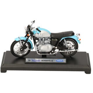 Model speelgoed motor Triumph Bonneville - blauw - schaal 1:18 - speelgoed motor