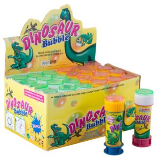 Dinosaurus bellenblaas flesjes - 4x - met bal spelletje in dop - 60 ml - voor kinderen