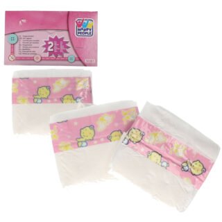 Poppenluiers - 4x - multikleur - stof/kunststof - 13 x 11 cm - poppenaccessoires