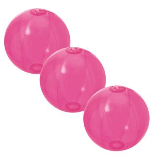 Strandbal - 3x - roze - opblaasbare bal - 30 cm - strandspeelgoed