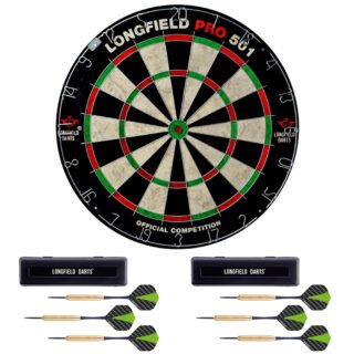Dartbord Longfield professional - Dia 45.5 cm - met 6x goede kwaliteit dartpijltjes - Darten
