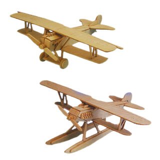 Set van 2x stuks houten bouwpakket speelgoed vliegtuigen