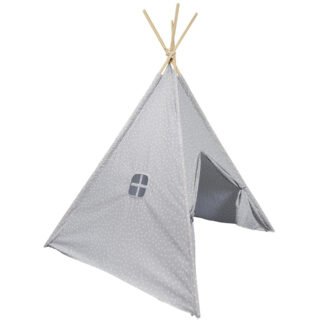 Home Deco Kids Tipi speeltent voor kinderen - 120 x 160 cm - grijs - wigwam