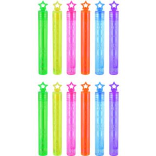 Bellenblaas - 12x stuks - neon kleuren - 4 ml - uitdeel cadeau/kinderfeestje - bruiloft