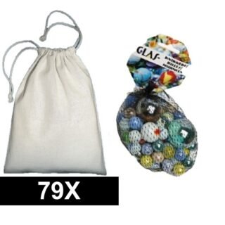 Don Juan Knikkerzak - met 79 knikkers - Speelgoed set - Buitenspeelgoed - Knikkeren - met opbergzak