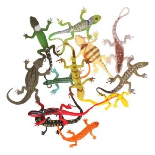 Kunststof dier Stretch hagedis - 10 cm - kleuren mix - speelgoed