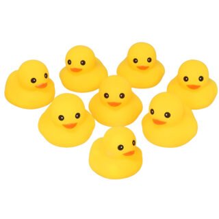Gerimport Duckies Badeendjes - 8x - geel - 4 x 5 cm - bad eendjes race - eendje voor in bad