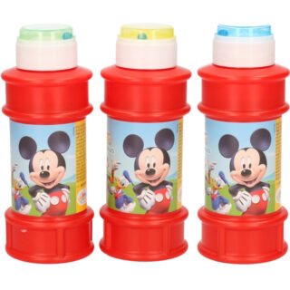 4x Disney Mickey Mouse bellenblaas flesjes met bal spelletje in dop 175 ml voor kinderen