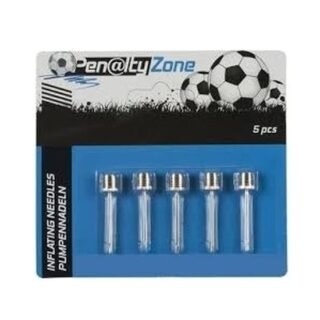 Ballenpompen naalden - setje van 5x stuks - Opblaasventiel - metaal - voetbal - sport