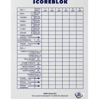 Sigel scoreblok Yahtzee 250 vellen - Dobbelspellen - Familiespelletjes